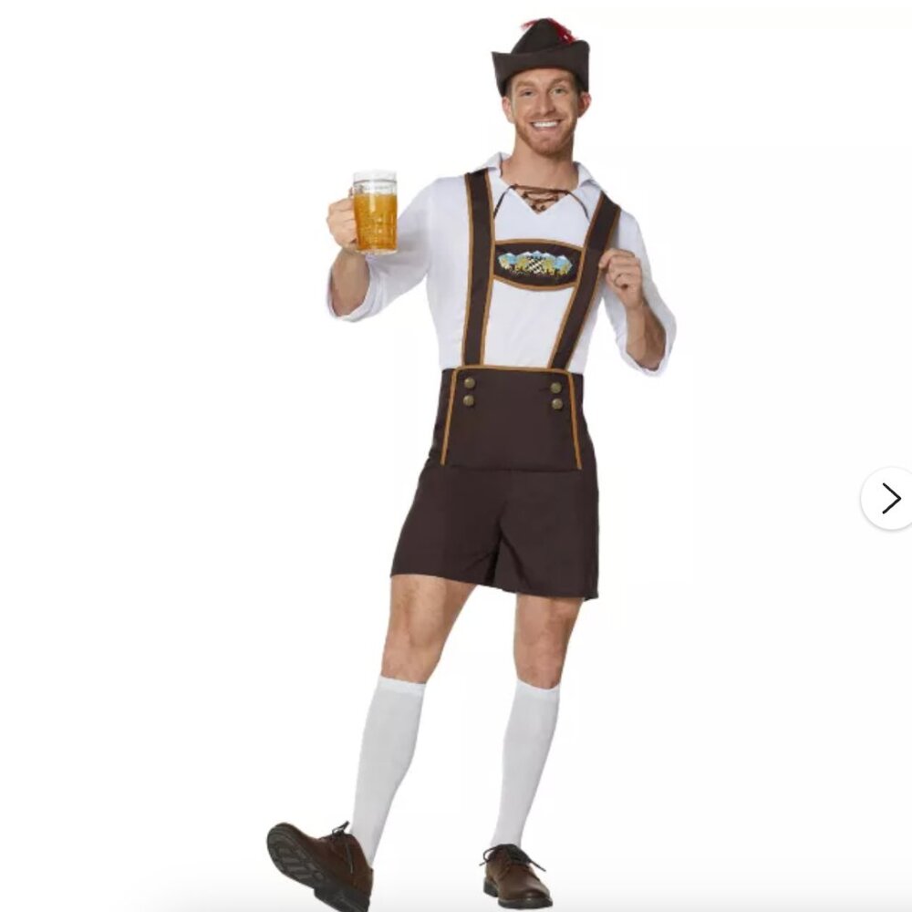 Spirit Halloween Adult Bavarian Costume Oktoberfest Lederhosen Unisex Large